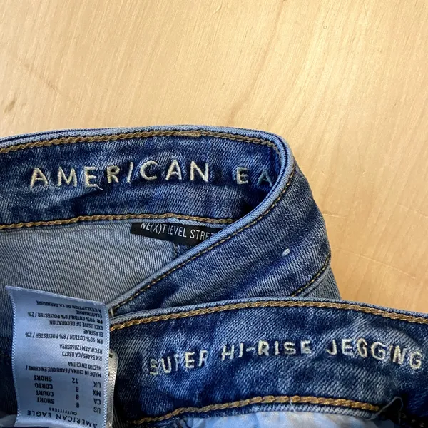 American Eagle Next Level Stretch Super Hi-Rise Jeggings Skinny Blue 8 - Image 2