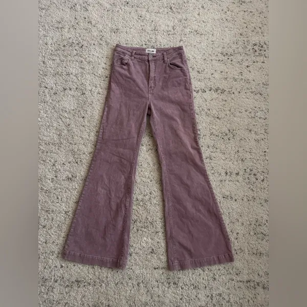 Rollas East Coast Flare Corduroy Jeans‎ Sz 28 in Pink - Image 2
