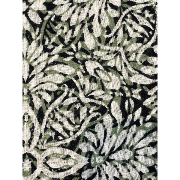 ZARA Size 6 Blouson Cottagecore Green & White Dress Puff Sleeves Lace V‑Neck - Image 7