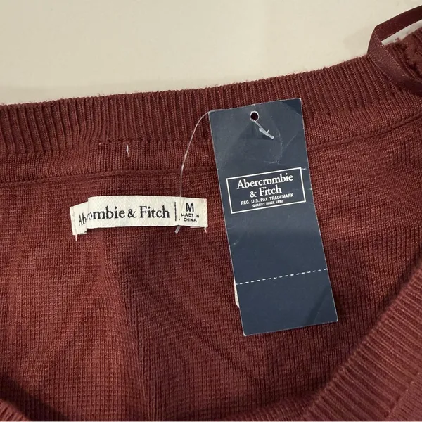 Abercrombie & Fitch NWT Off The Shoulder Midi Sweater Dress Womens Medium Copper - Image 8