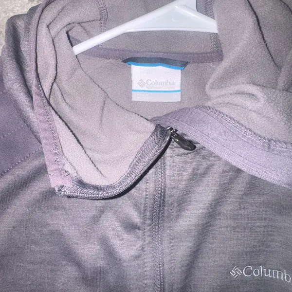 Columbia Women’s Softshell Jacket Medium Gray Hooded Fleece Lined Sport - Image 3
