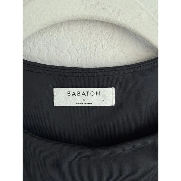 Aritzia‎ Babaton Women's Small Bodysuit Black Stretch Comfort Thong Halter Side - Image 8
