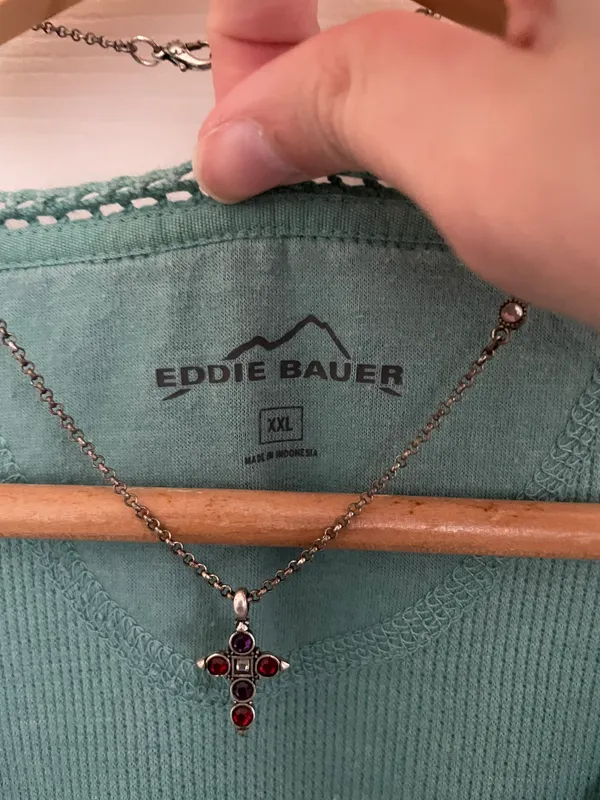 Eddie Bauer Marbled Pear Green Henley Thermal - Image 3