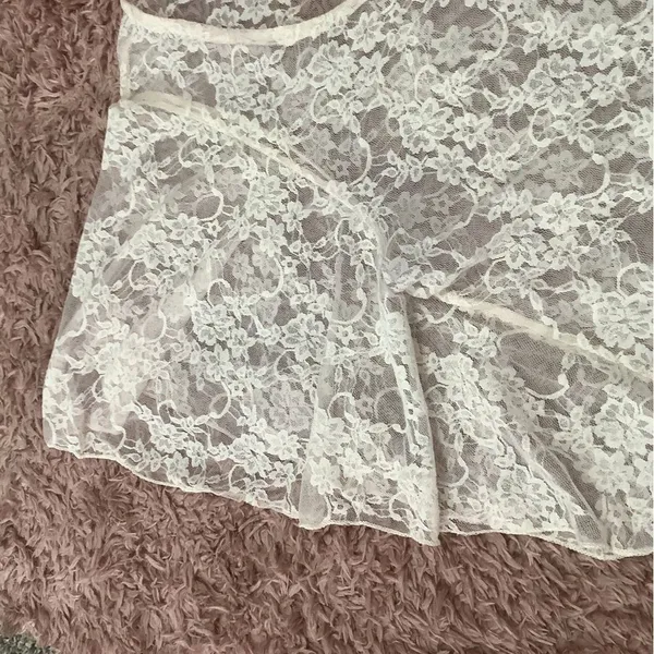 Rock‎ Candy Coquette Pastel Pink Lace Sheer Ruffle Blouse Size Small - Image 4