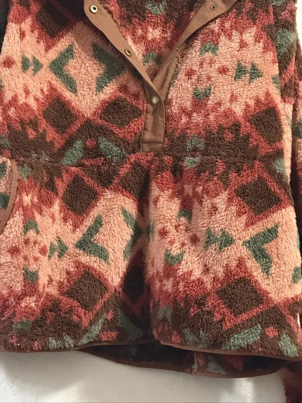 Ariat Women's Plainsview Print Berber Snap Front Sweatshirt XXL 2x Sherpa - Image 2