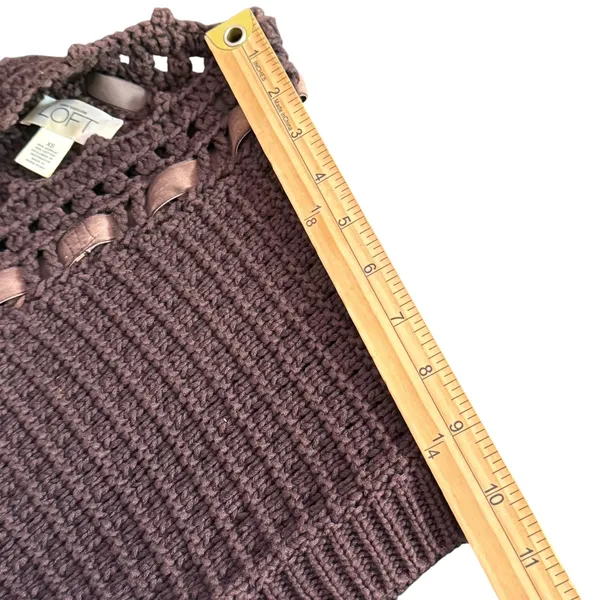 Brown Crochet Knit Shrug‎ Bolero Open Cardigan Size XS Indie Layering BOHO - Image 8