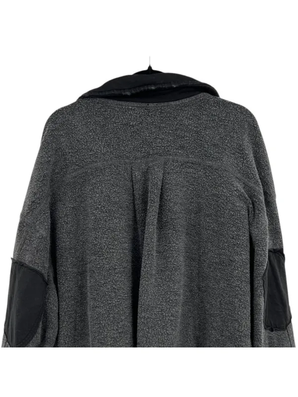 Free People Ruby Oversized Gray Button-Up Shacket Jacket Size Medium Boho Grunge - Image 5
