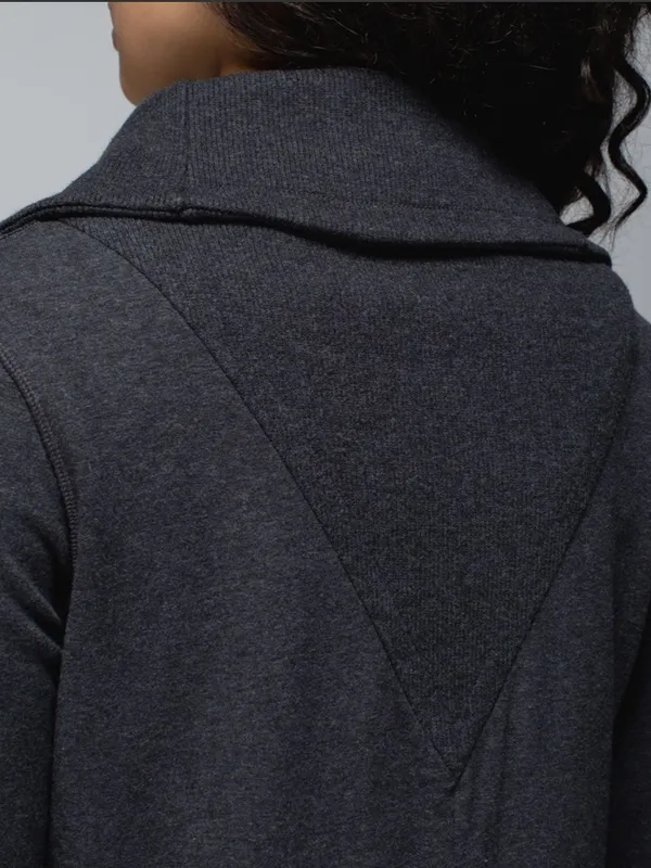Lululemon Cozy Warm Gratitude Wrap Jacket in Heathered Black W2557 Sz 10 - Image 7