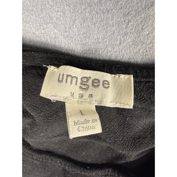 Umgee USA Black Linen Blend Fringed Babydoll Mini Dress Womens Large - Image 3