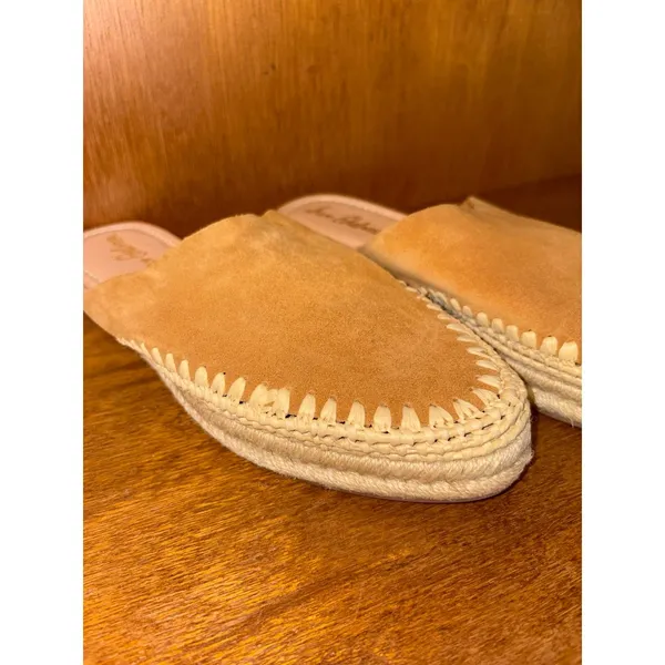 Sam Edelman Austin Camel Brown Suede Woven Espadrille Slip On Mules Size 9 - Image 3