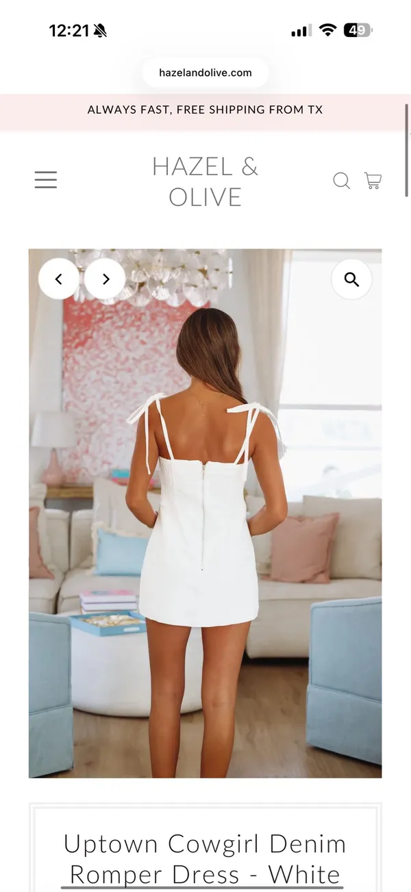 Bachelorette white denim romper  - Image 2