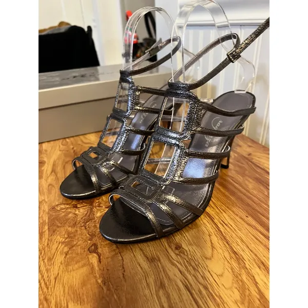 Ragazza Metallic Cage Ankle Strap Stiletto Heels Sandals Women's Size 7.5 - Image 9