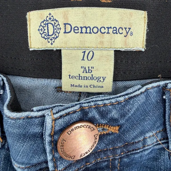 Democracy "Ab" Technology Skinny Mid Rise Jeans Dark Wash Stretch Denim Size 10 - Image 4