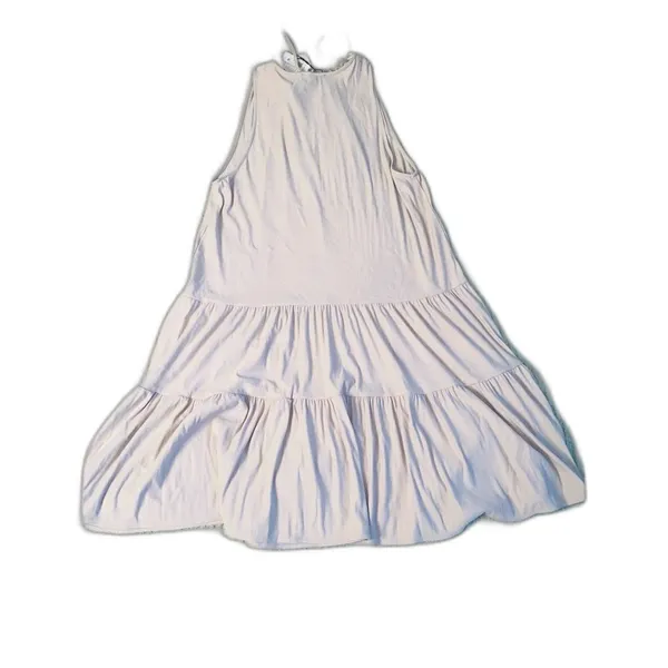 Zara NWT Beige Tiered Babydoll Midi Dress Soft Resort Wear Casual Summer Boho S - Image 3