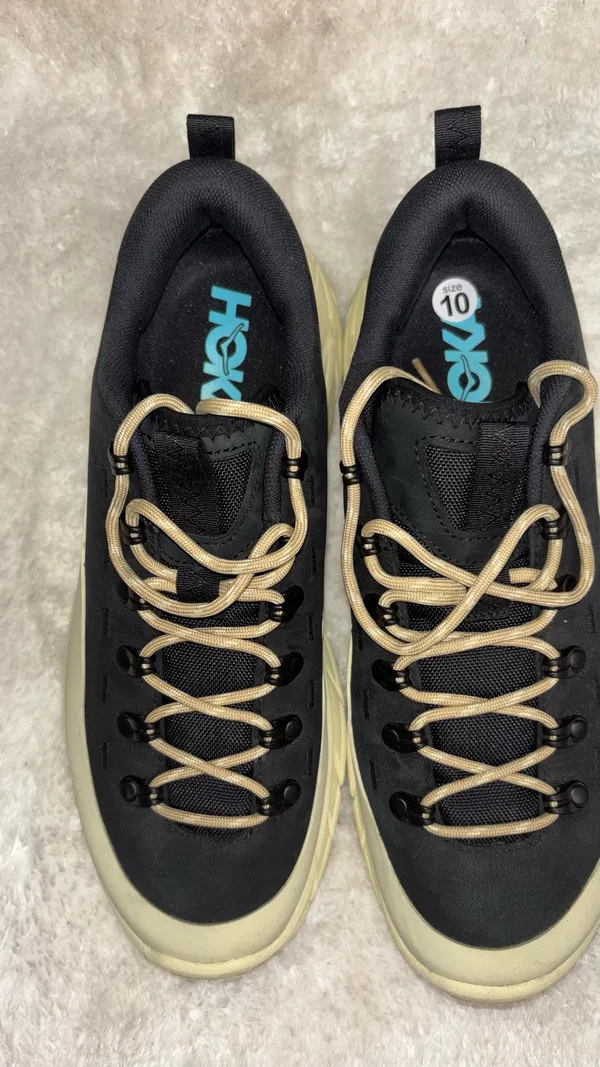 RARE Hoka tour Summit leather rubber zig-zag string up trail ready NURSING-shoes.. - Image 2