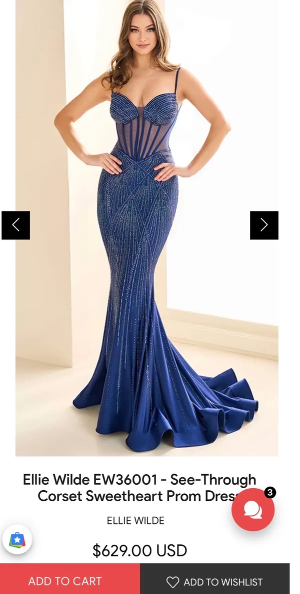 Ellie Wilde Prom Dress Navy Blue - Image 5