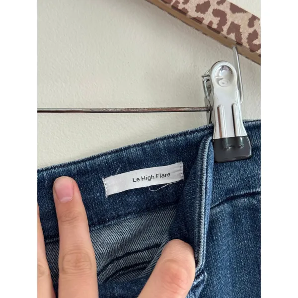 FRAME Le High Flare Trapunto Stitch Jeans in Aurora Size 33 - Image 6