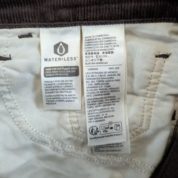 Levis Premium Middy Ankle Bootcut Corduroy‎ Pants Brown A5563-0004 Womens 28x29 - Image 4