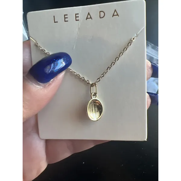 Leeada Gold Plated Red Oval Bezel Gemstone Pendant Necklace Pouch 18-20" Chain - Image 7