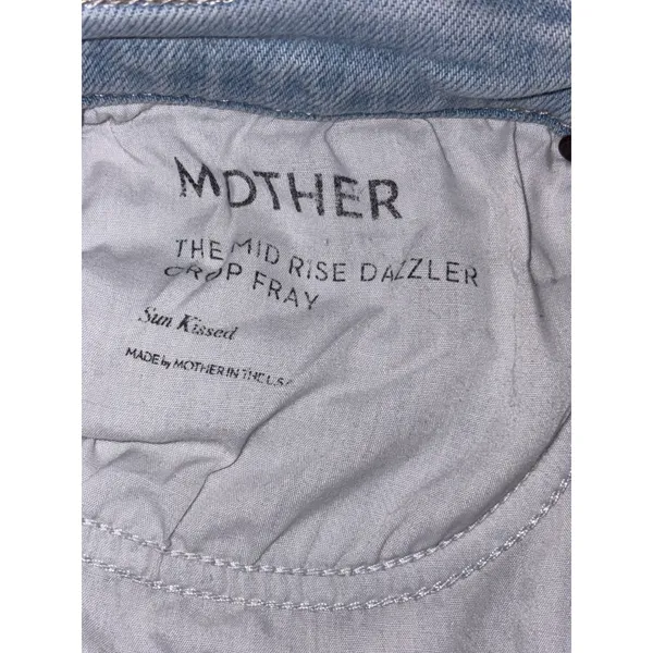 MOTHER The Mid Rise‎ Dazzler Crop Fray Jeans Sun Kissed Light Wash Size 25 - Image 10