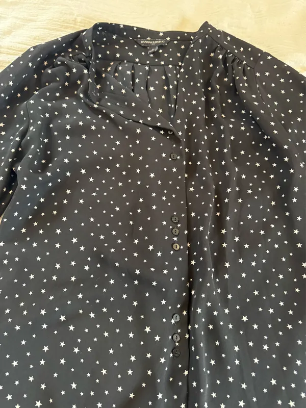 Banana Republic Black and white star blouse - Image 2