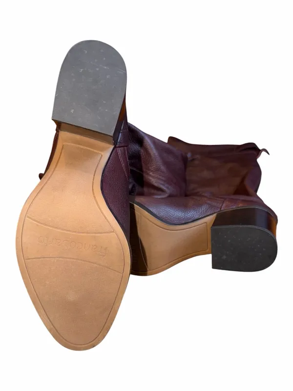 Franco Sarto Women’s Tall Brown Leather Heeled Riding Boots wide calf - Image 4