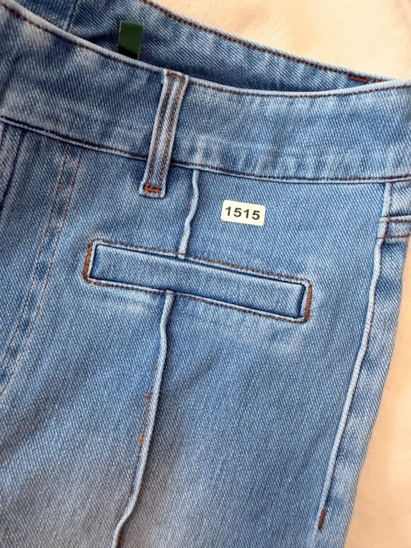 Halara S Womens Light Blue Denim Capri Pants With Front & Back Pockets Size S Re - Image 6