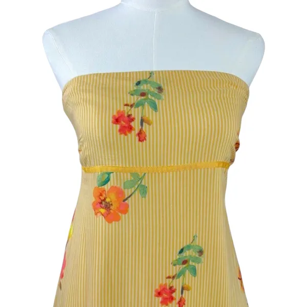 Free People Bohemian Rosie Posie Strapless Midi Dress Yellow Floral Size Medium - Image 5