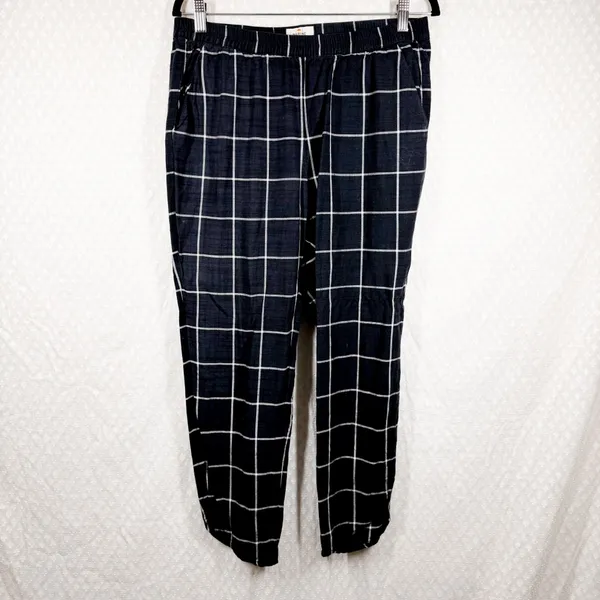 Marine Layer Black‎ White Allison Windowpane High Rise Pants - Image 3