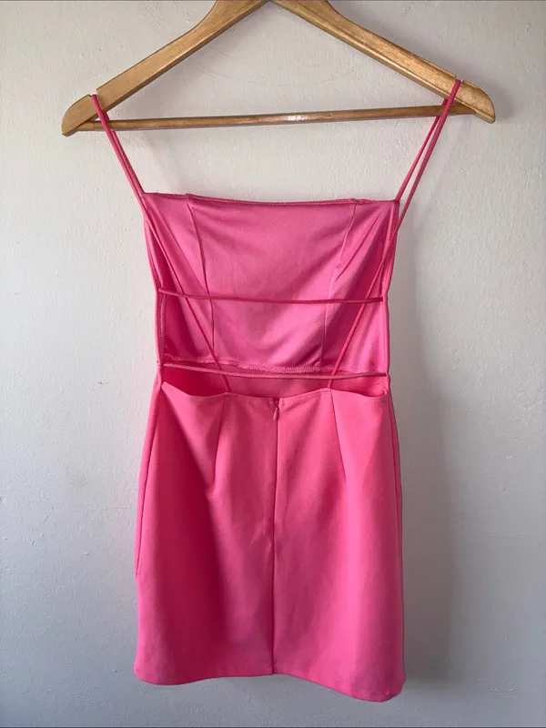 Hello Molly Pink Square Neck Dress - Image 2