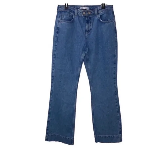 Zara Blue Flare Leg Jeans (Size 8) - Image 2