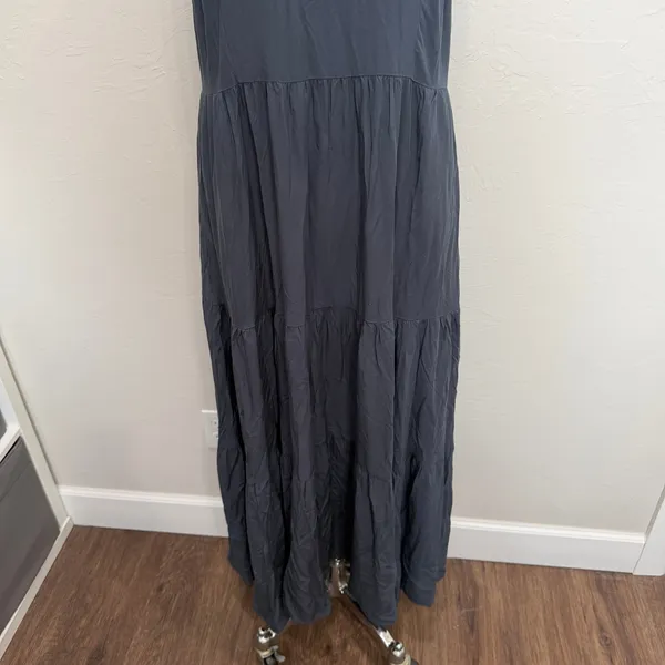Richer Poorer Sleeveless Tiered Maxi Dress Gray High Neck Flowy Boho Summer - Image 12