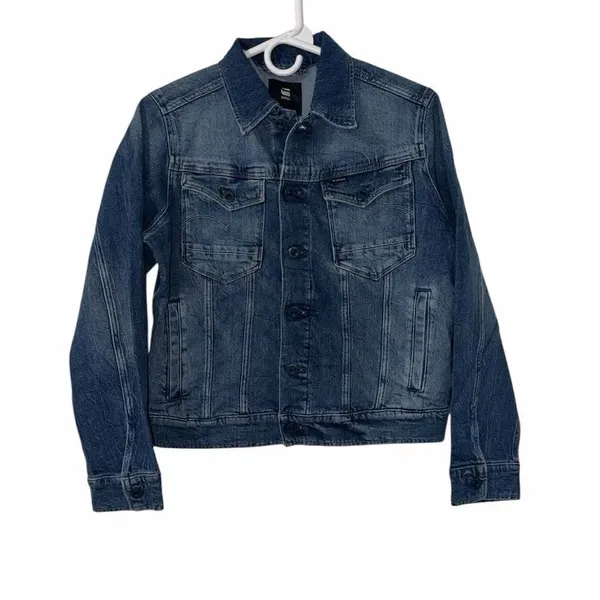 G-star Raw Blue Denim Jeans Stretchy Jacket(Size Small) - Image 3