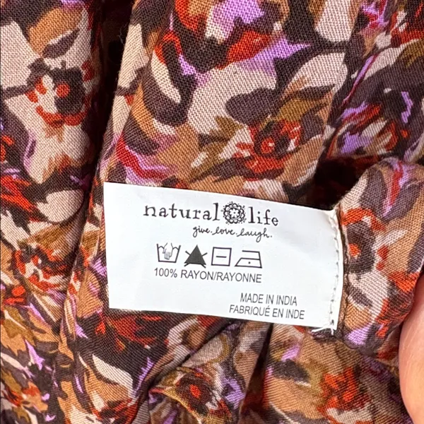 Like New NATURAL LIFE Floral Tiered Maxi Dress Size Medium - Image 7