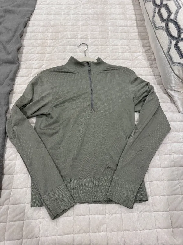 Lululemon Swiftly Relaxed Half Zip Gull Grey/White - Image 3
