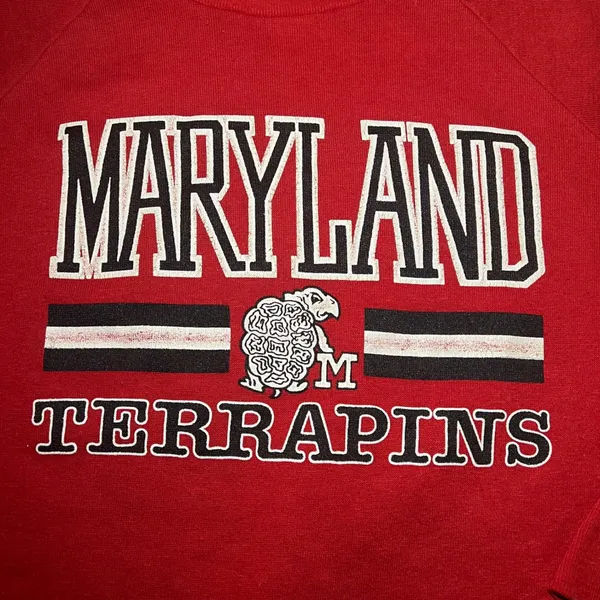 VTG 80s Healthknit Maryland Terrapins Sweater‎ Womens L USA Collegiate Cropped - Image 2