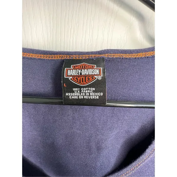 Harley Davidson Graphic Short Sleeve T-Shirt With Leather Strands - Image 3
