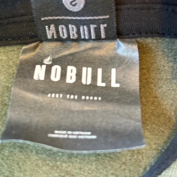 NEW NOBULL Womens Performance Training Hoodie Drawstring‎ Small Olive Green - Image 6