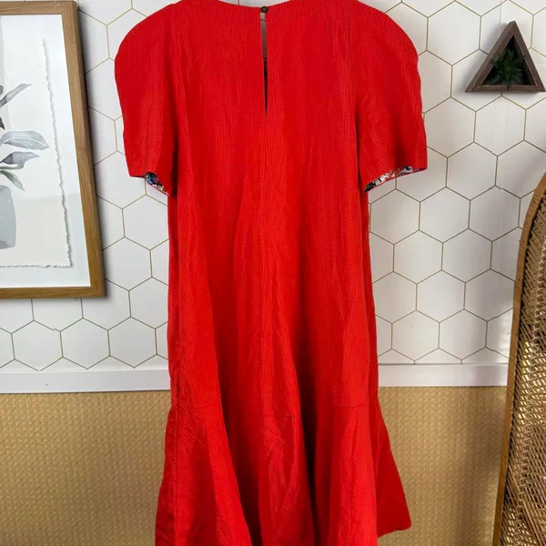 Maeve by Anthropologie Red Rousseau Flounced Knee Length Dress - Size - 4 - NWT - Image 6