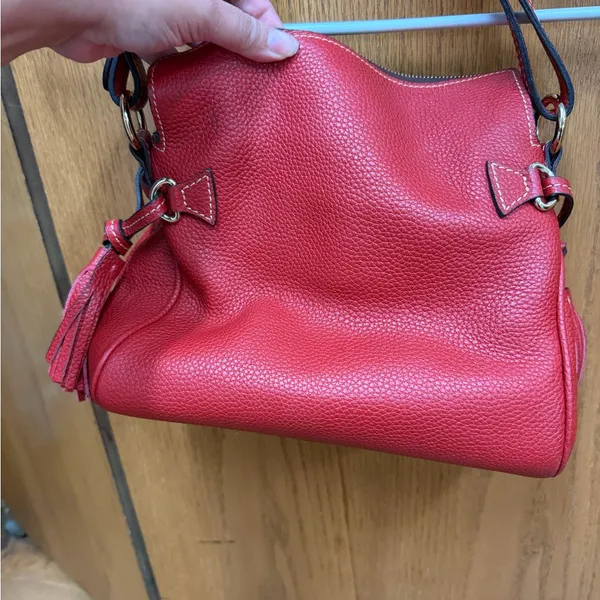 Dooney & Bourke Red Pebble Leather Hobo Shoulder Bag - Image 4