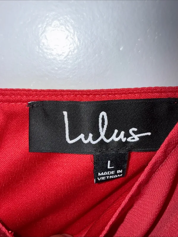 Lulu's Bright Red Midi Slip Dress with Spaghetti Straps - Image 6