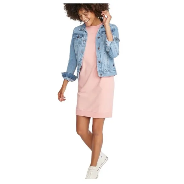Marine Layer Cassidy Sweatshirt Mini Dress Size Medium Vintage Peach Preppy - Image 9