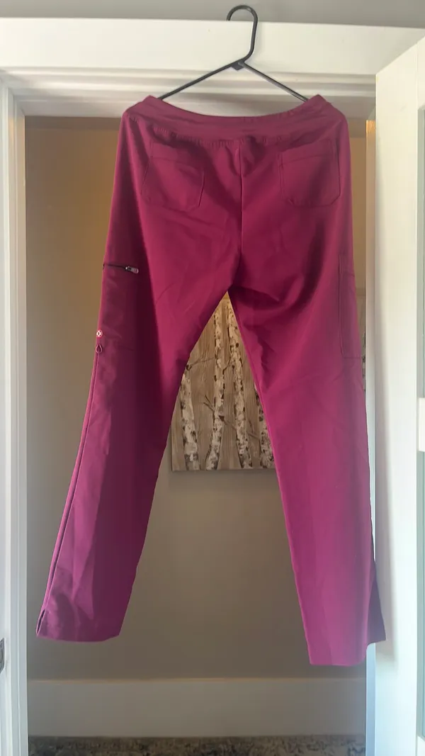 White Cross Maroon Scrub Pants Purple Size M - Image 4