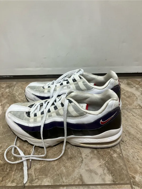 Nike Air Max '95 White/Varsity Red Club Purple Royal 336620-163 Women's SZ 9.5 - Image 3