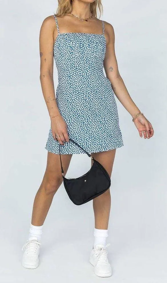 Princess Polly Tallie Floral Adjustable Strap Sleeveless Mini Dress Blue 12 NWT - Image 4
