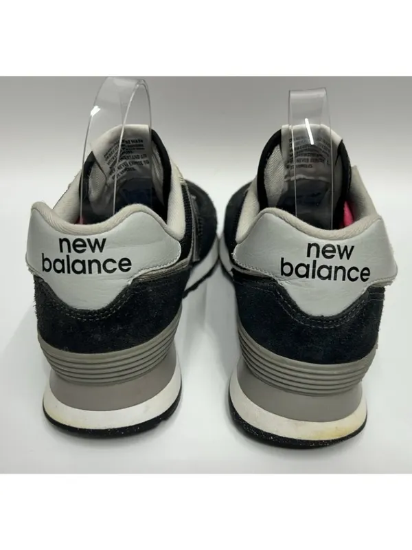New Balance 574 Sneakers Womens 8 Black Suede Pink Laces Retro Running Athletic - Image 5