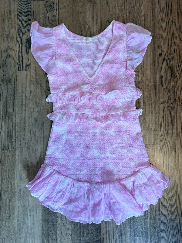 Love Shack Fancy Pink Mini Dress - Image 3