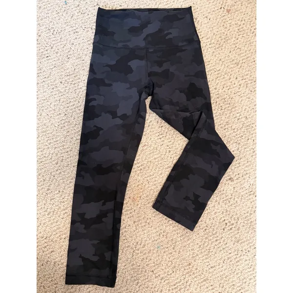 Lululemon Wunder Train High Rise Crop 21 Heritage 365 Camo Deep Coal Multi Sz‎ 4 - Image 3