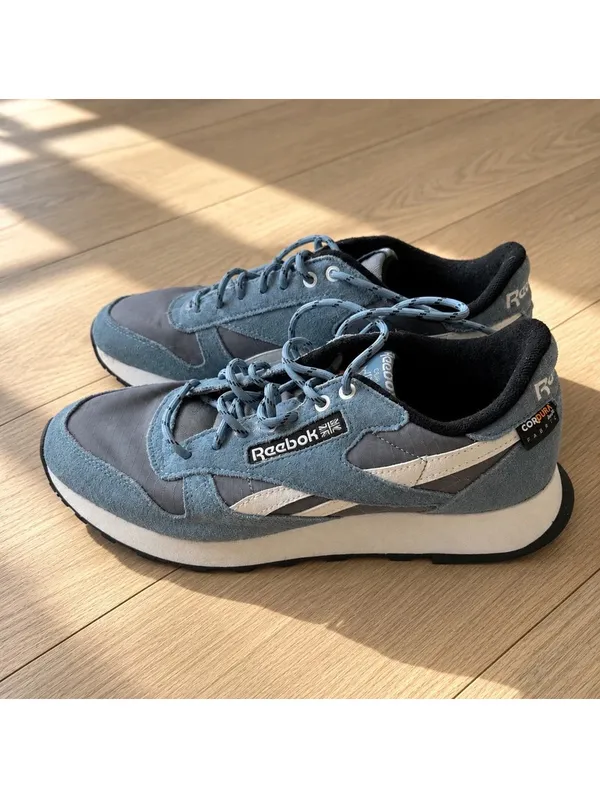 Reebok Classic Leather Cordura Blue Gray Suede Sneakers Women’s 6.5 - Image 2