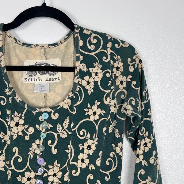 Effies Heart Women's 3/4 Sleeve Floral Dress Sz S - Image 3